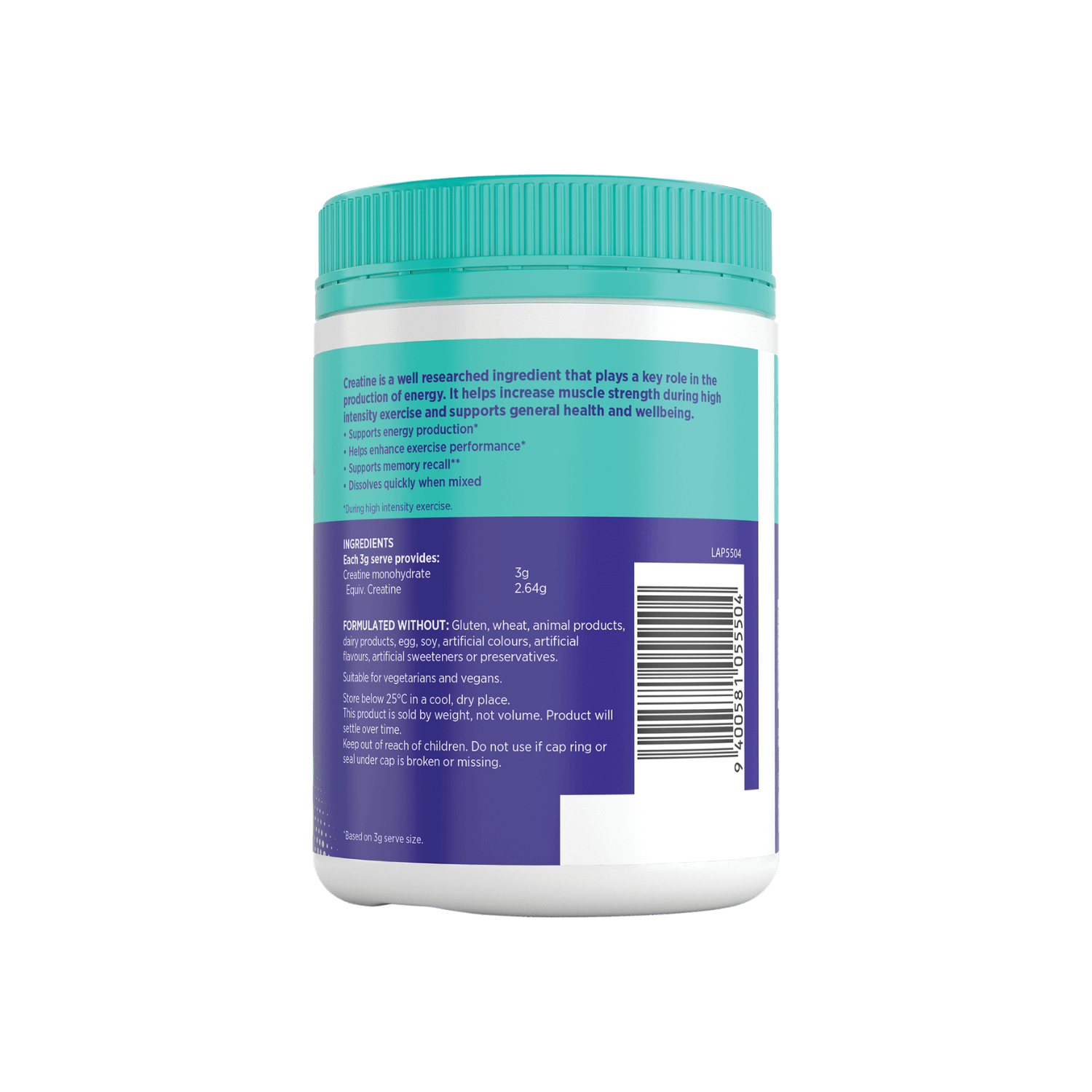 Athena Daily Creatine Unflavoured 270G BOP 2