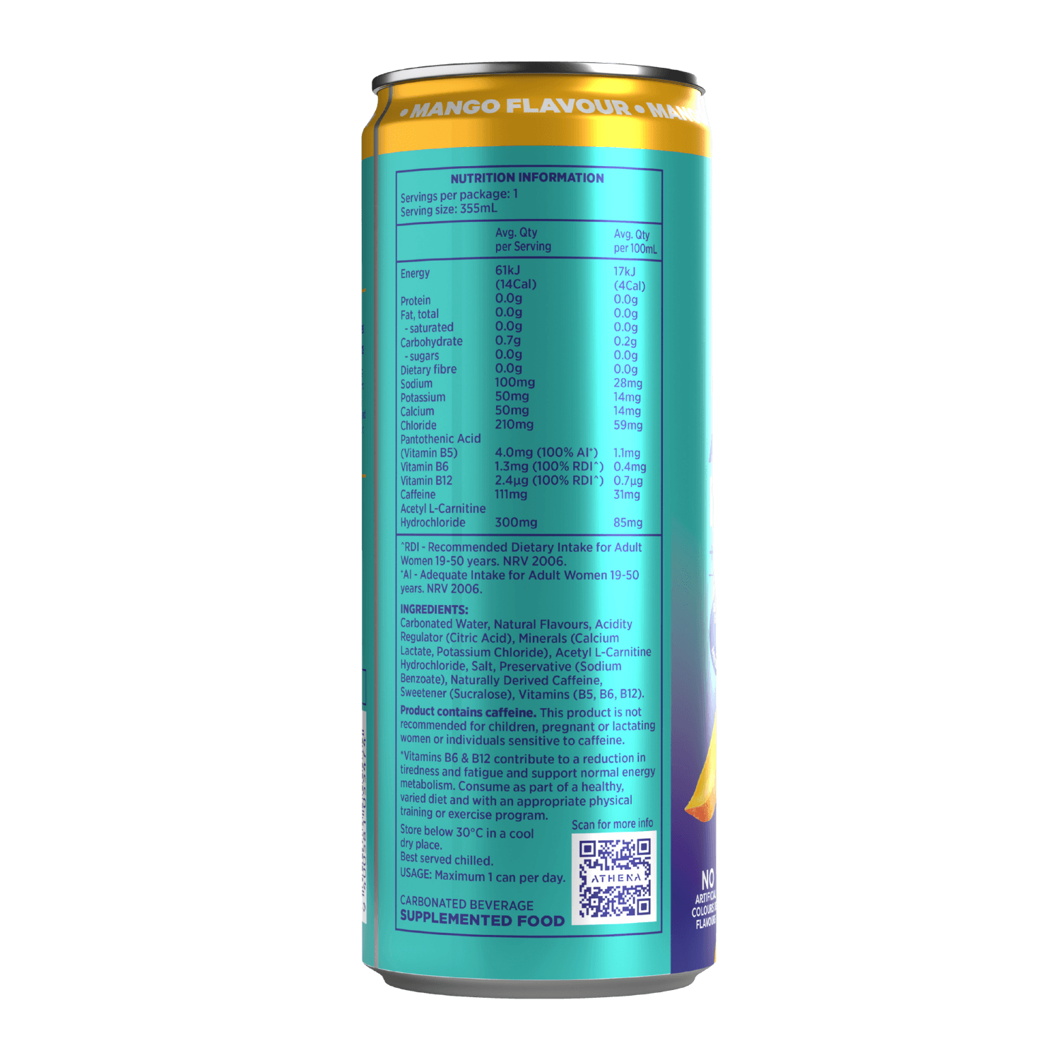Athena Energy + Electrolytes - Mango Flavour