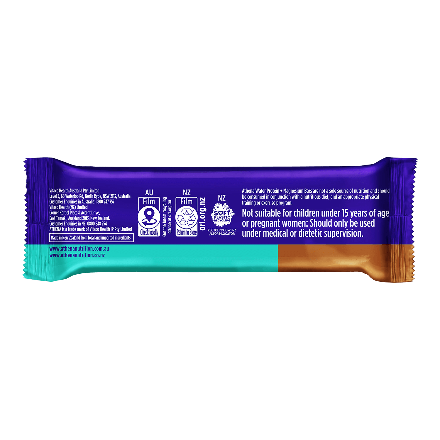 Protein Wafer + Magnesium (Box of 12 bars) - Athena Nutrition